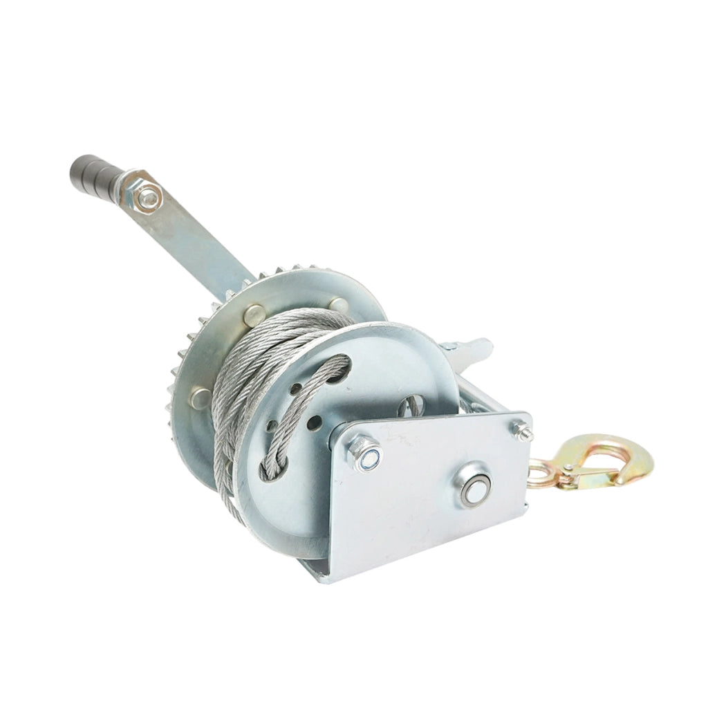 Verricello manuale da 450 kg con cavo in acciaio da 4 mm e lunghezza di 8 m Breckner Germany