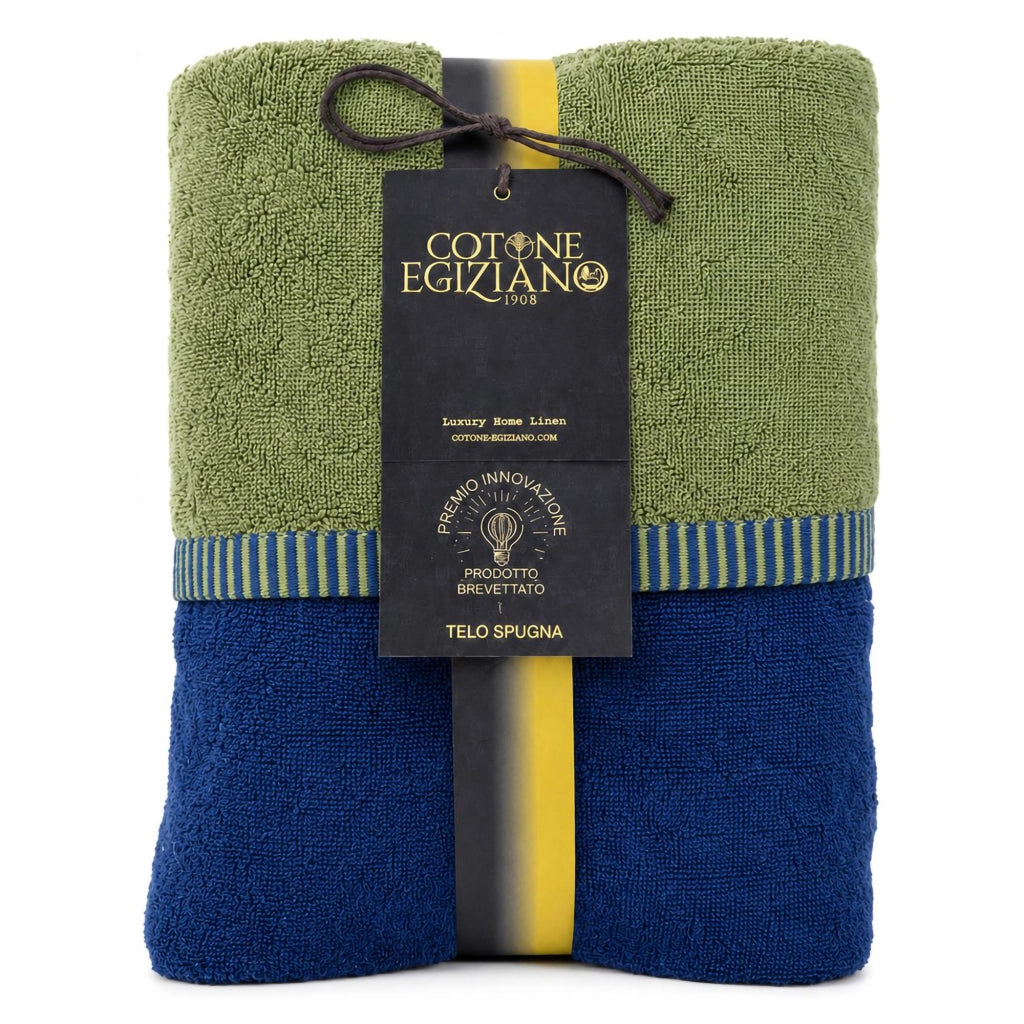 Sazalo, Telo Bagno 100% Cotone Reversibile, blu Indaco