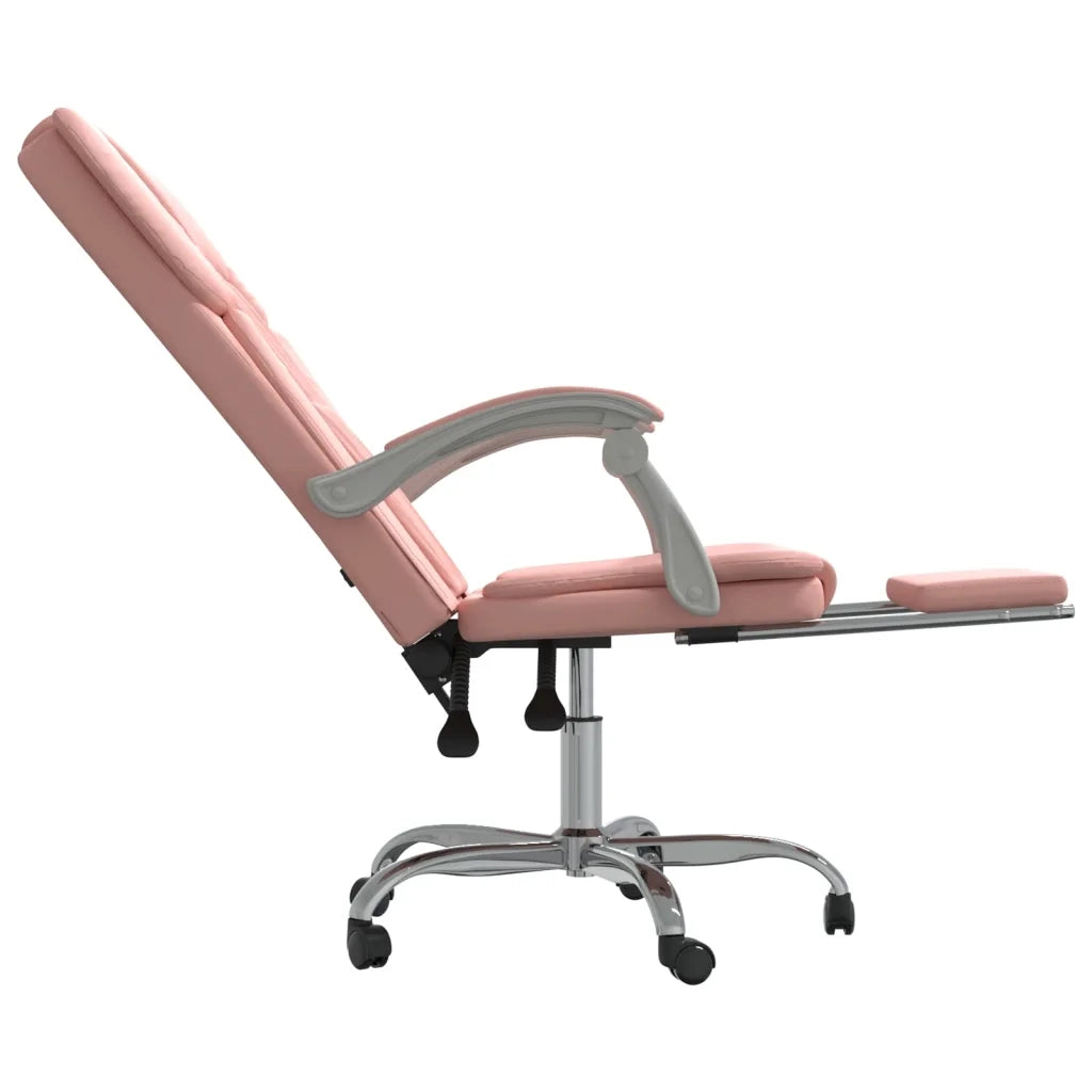 Poltrona da Ufficio Reclinabile Rosa in Similpelle