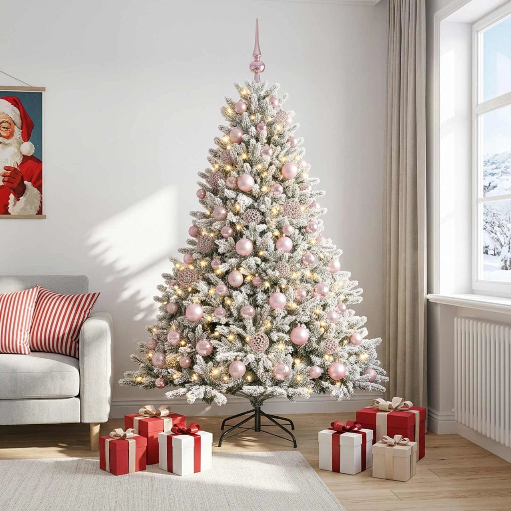 Albero di Natale artificiale con palline 210 cm 300 LED 3466646