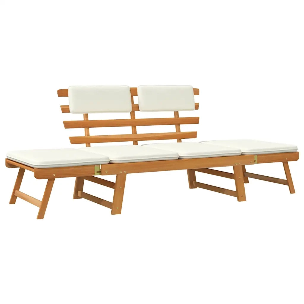 Panca da Giardino con Cuscini 2-in-1 190 cm in Massello Acacia 42647