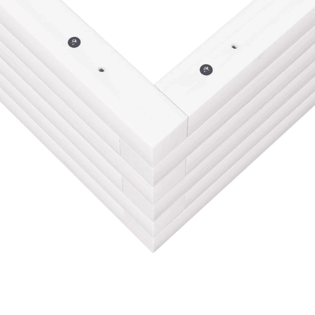 Fioriera rialzata per piante e fiori terrazza giardino 80 x 80 x 23 cm legno di pino massiccio bianco 02_0037889