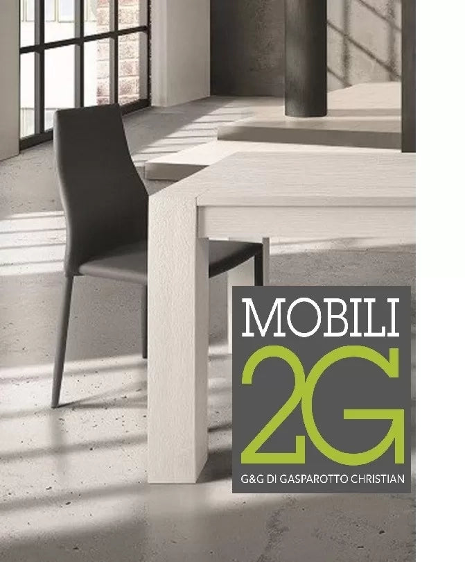 Tavolo rettangolare allungabile rovere laccato bianco l.180 p.90 (853) - Mobili 2G