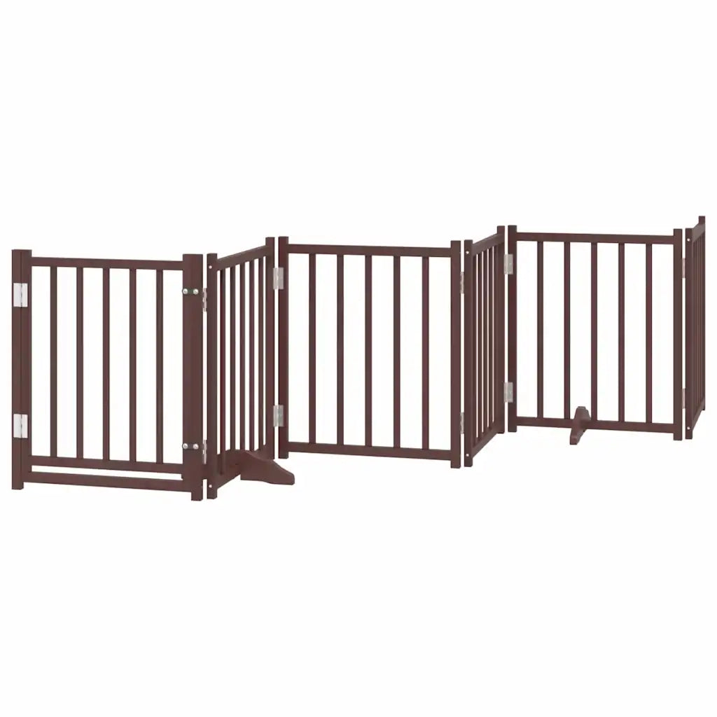 Cancello Cani Porta Pieghevole Marrone 9 Pannelli 450cm Pioppo 3155715