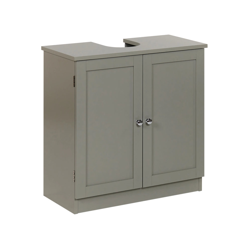 Mobile da bagno in MDF grigio con ripiani, stile tradizionale
