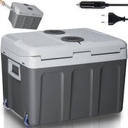 Frigorifero Elettrico 40L Portatile con Ruote Caldo-Freddo Spina 230V e 12V Grigio
