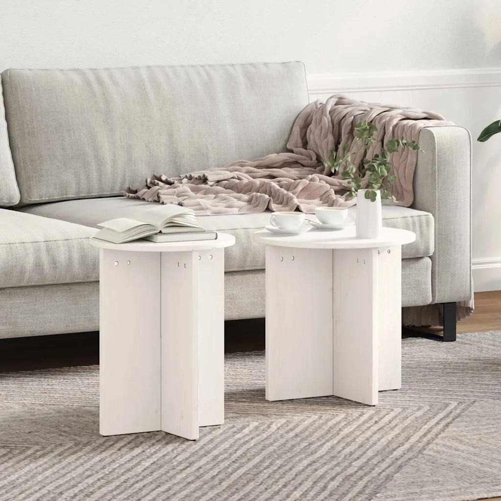 vidaXL Tavolino da salotto 2 pcs Bianco 41.5 x 41.5 x 41 cm