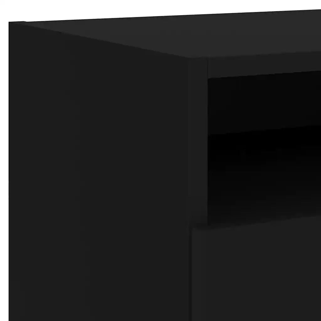 Comodino con Luci LED Nero 40x39x37 cm