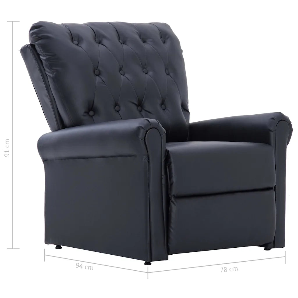 Poltrona reclinabile  in pelle sintetica nera 282274