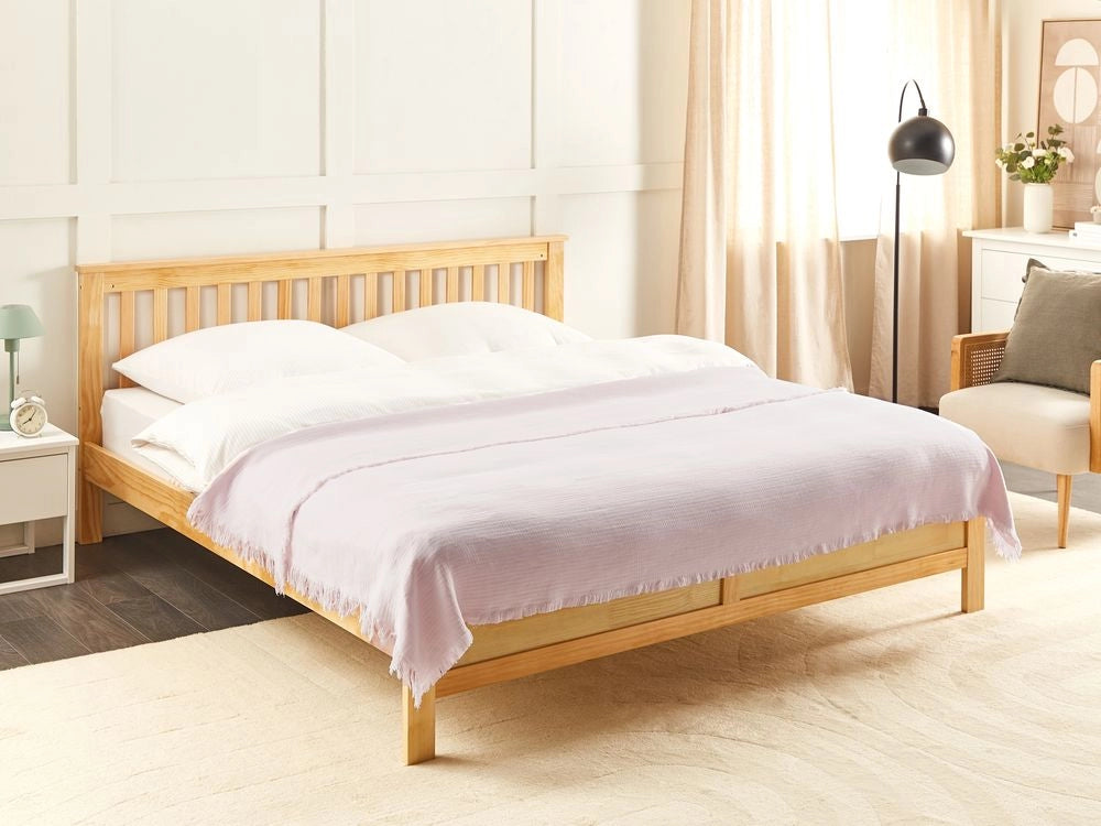 Copriletto decorativo in cotone rosa 200 x 220 cm biancheria da letto design classico camera da letto