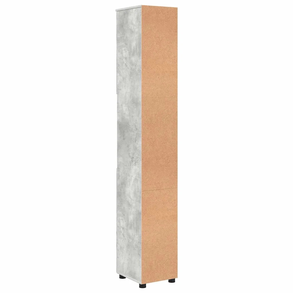 Mobile da Bagno con porta Grigio cemento 30 x 35 x 192 cm 883337