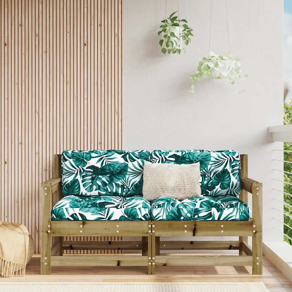 Sedie da Giardino con Cuscini 2 pz in Legno Impregnato di Pino 825596
