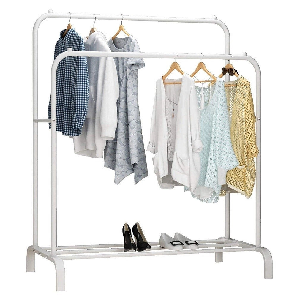Trade Shop - Stand Appendiabiti Da Terra Attaccapanni Abiti 150 X 110 X 57mm Doppio Tw608 -
