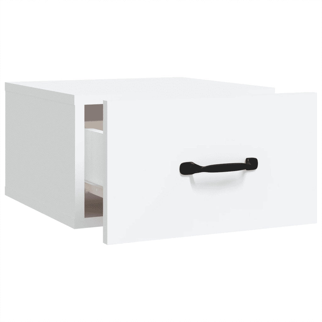 Comodini a Muro 2 pz-Set di 2 Tavolino da notte Bianchi 35x35x20 cm 560987