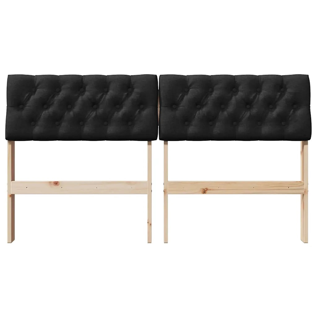 Testiera | Testata imbottita Nero 150 cm Pino massello