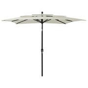 Ombrellone a tre livelli con palo in alluminio 2,5 x 2,5 m colore sabbia 02_0008763