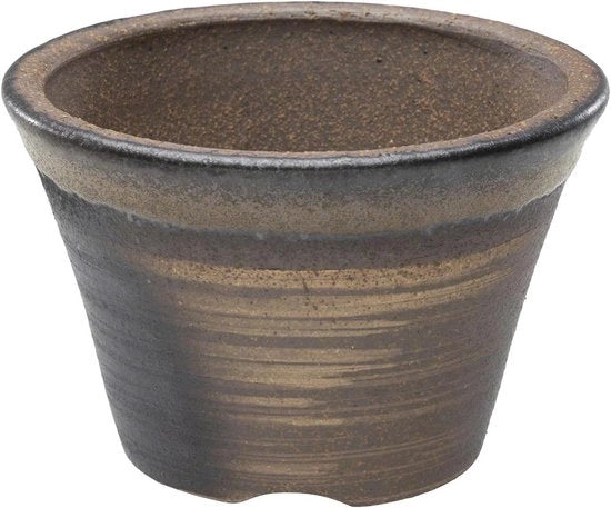 Bonsaipot artigianale in ceramica con foro di drenaggio 11 cm – Made in Japan – Bonsaiboom per giardino piante indoor piante di fiori piante grasse – colore goudbruin