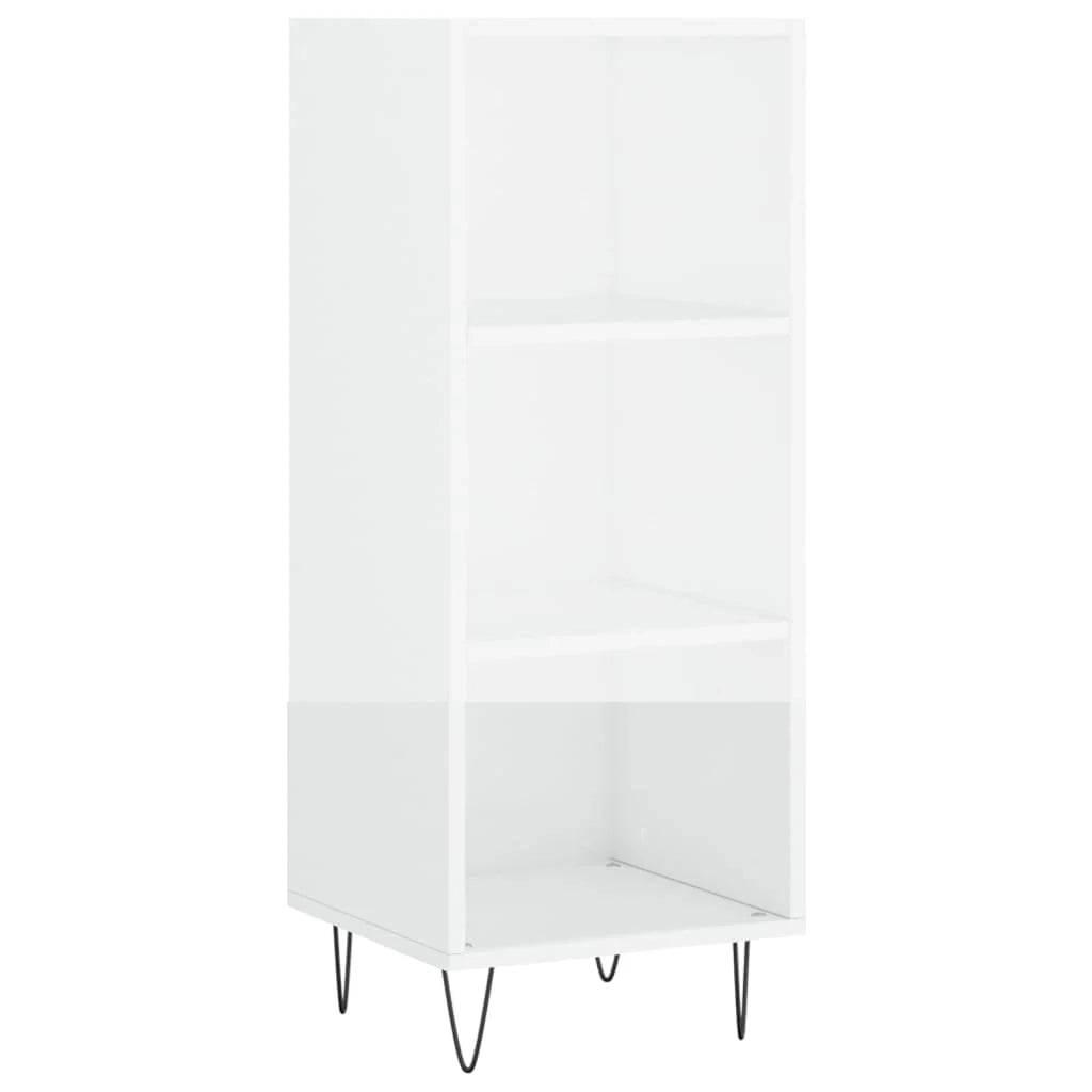 Buffet credenza cassettiera mobiletto mobile contenitore organizer per cucina soggiorno finitura lucida 34,5 x 32,5 x 90 cm legno ingegnerizzato bianco 02_0030587