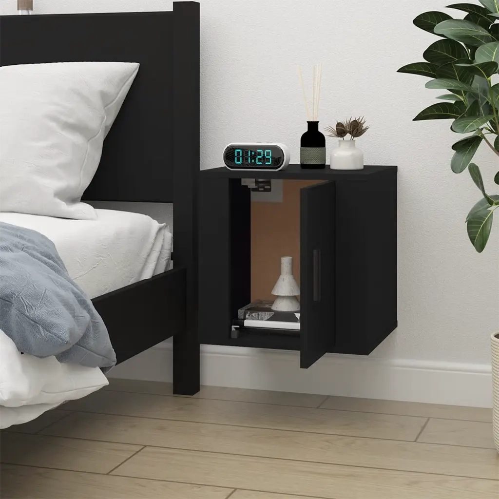Mobile Porta TV a Parete Nero 40x34,5x40 cm 816642