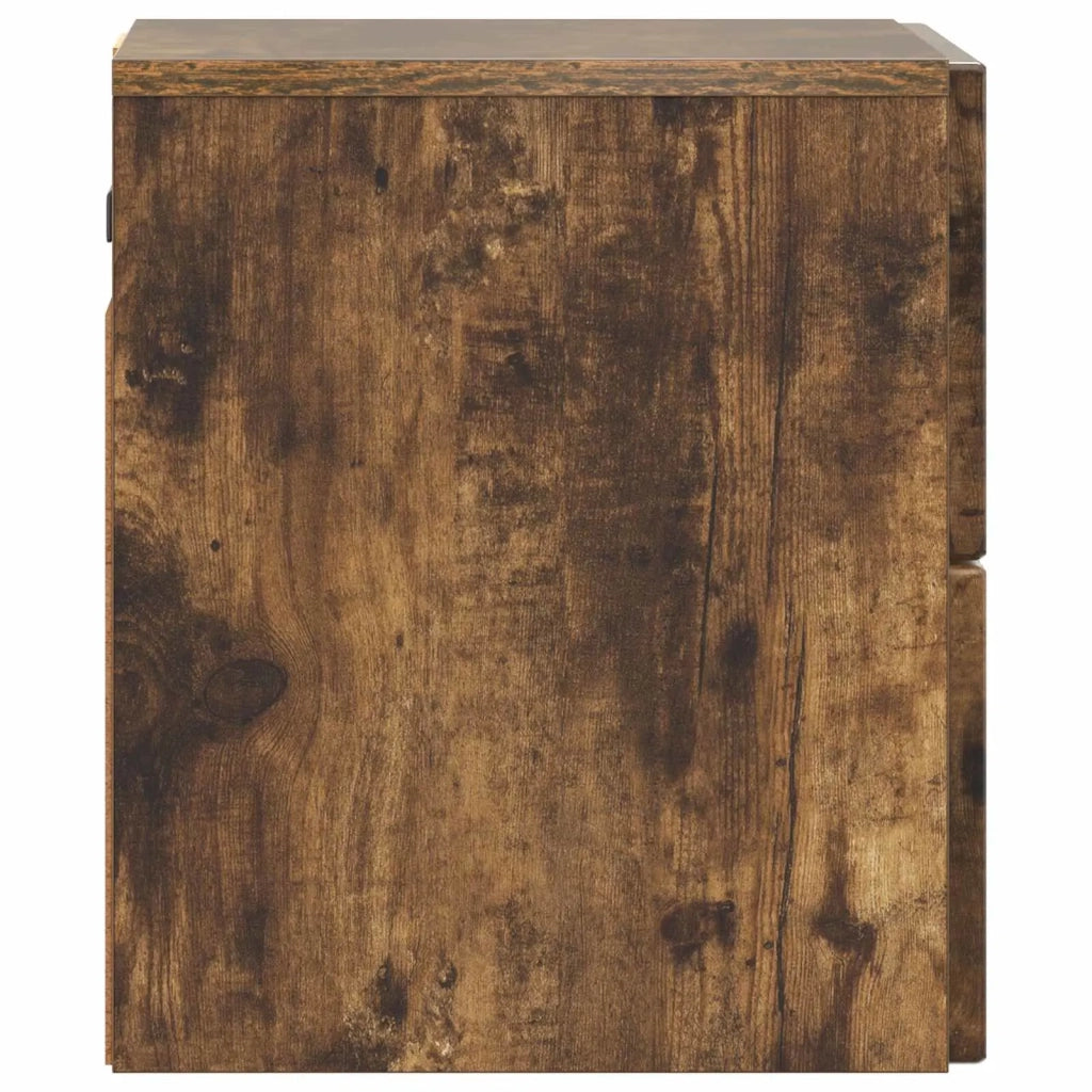 Mobiletto da notte a muro 2 pcs Rovere Fumo 33 x 34,5 x 40 cm 898476