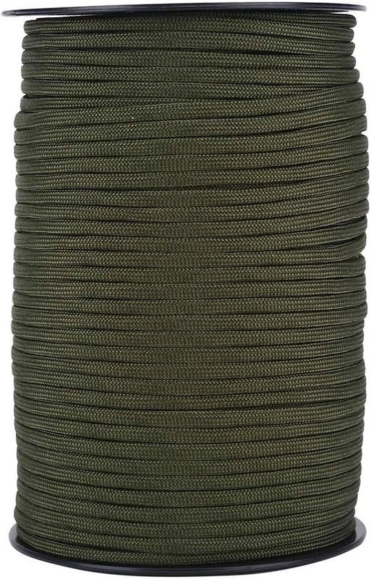 Corda Parachute Riflettente 550 - Multipli Filamenti - Campeggio Alpinismo Escursionismo - Verde Militare