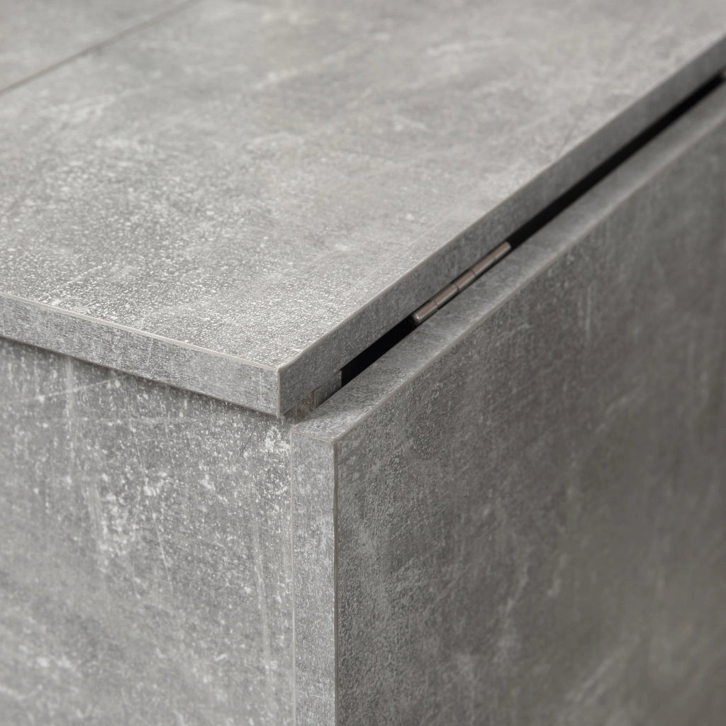 Tavolo Pieghevole Salvaspazio 75x140x74 cm con Ruote in Legno Grigio