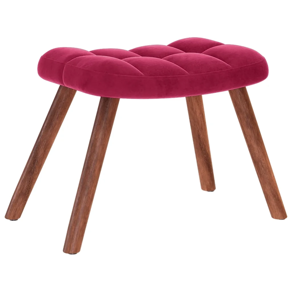 Divano Sedia-Poltrona Relax con Poggiapiedi Rosso Vino in Velluto 920242