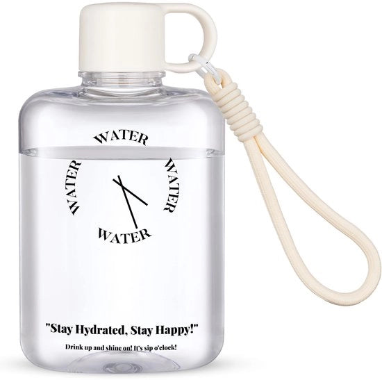 Ottima flaconcina per bevande 360 ml, senza BPA, flacone di acqua sottile per borsa e all'aperto, impermeabile, leggero e compatto per viaggi, sport e fitness, flacone di acqua piatto, resistente al calore