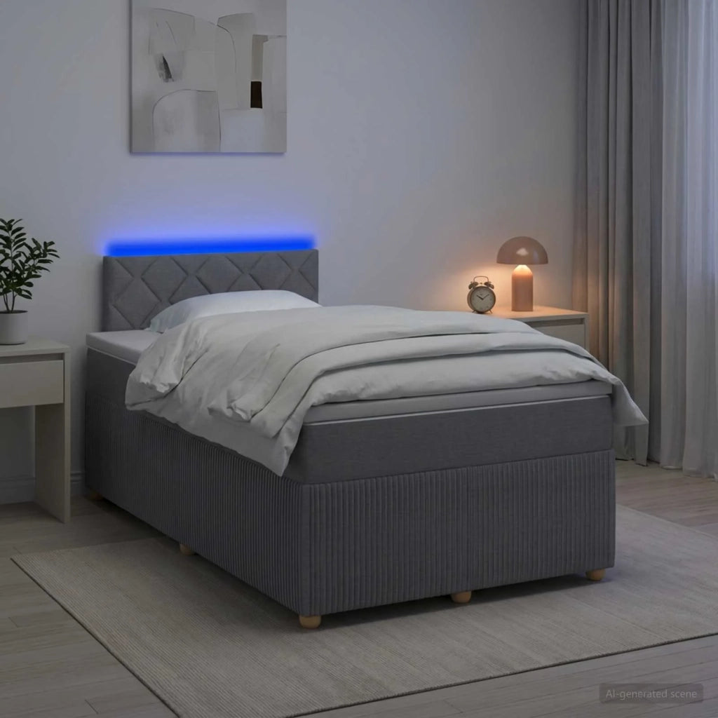 Letto box spring con materasso Grigio Chiaro 120 x 190 cm 3452890