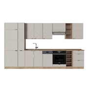 Cucina componibile Fame-Line GrigioBeige/Rovere dorato 355 cm, PL Rovere Vicco