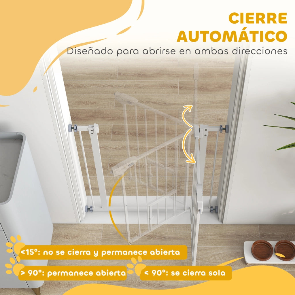 Barriera di sicurezza estensibile con porta e chiusura automatica ¨C zephmum ¨C 74-80x76.2 cm bianco