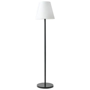 Lampada da tavolo solare a LED per esterni in materiale sintetico bianco impermeabile con base in ferro nero con telecomando