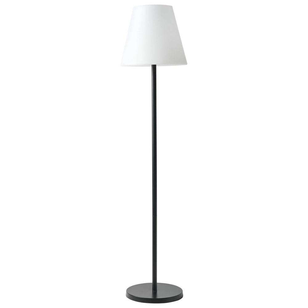 Lampada da tavolo solare a LED per esterni in materiale sintetico bianco impermeabile con base in ferro nero con telecomando