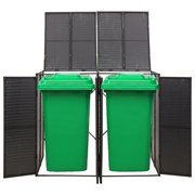 Copribidone Doppio Nero 140x80x117 cm in Polyrattan CFW7859895