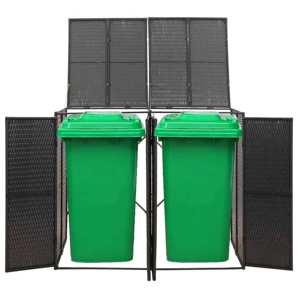 Copribidone Doppio Nero 140x80x117 cm in Polyrattan CFW7859895