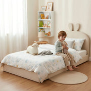 Letto imbottito 90x200 grigio - Xylo - Vellutato