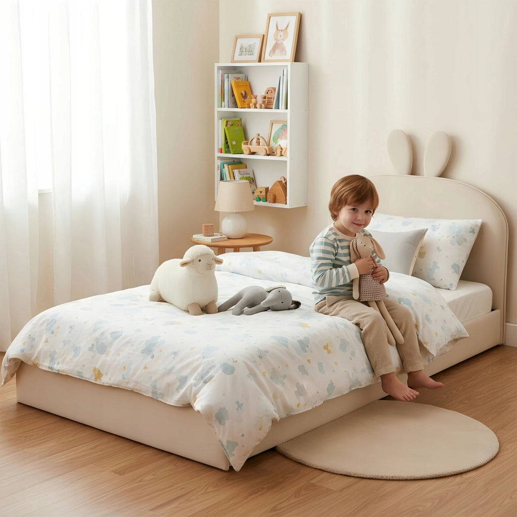 Letto imbottito 90x200 grigio - Xylo - Vellutato