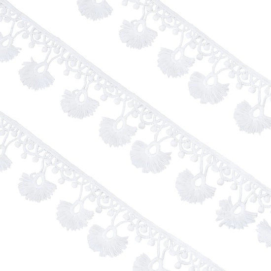 Franjeband 9,14 m - Kwastjes - Decorazione Lint - Naia Boho - Poliestere - 40 mm Larghezza - Decorativo Lint