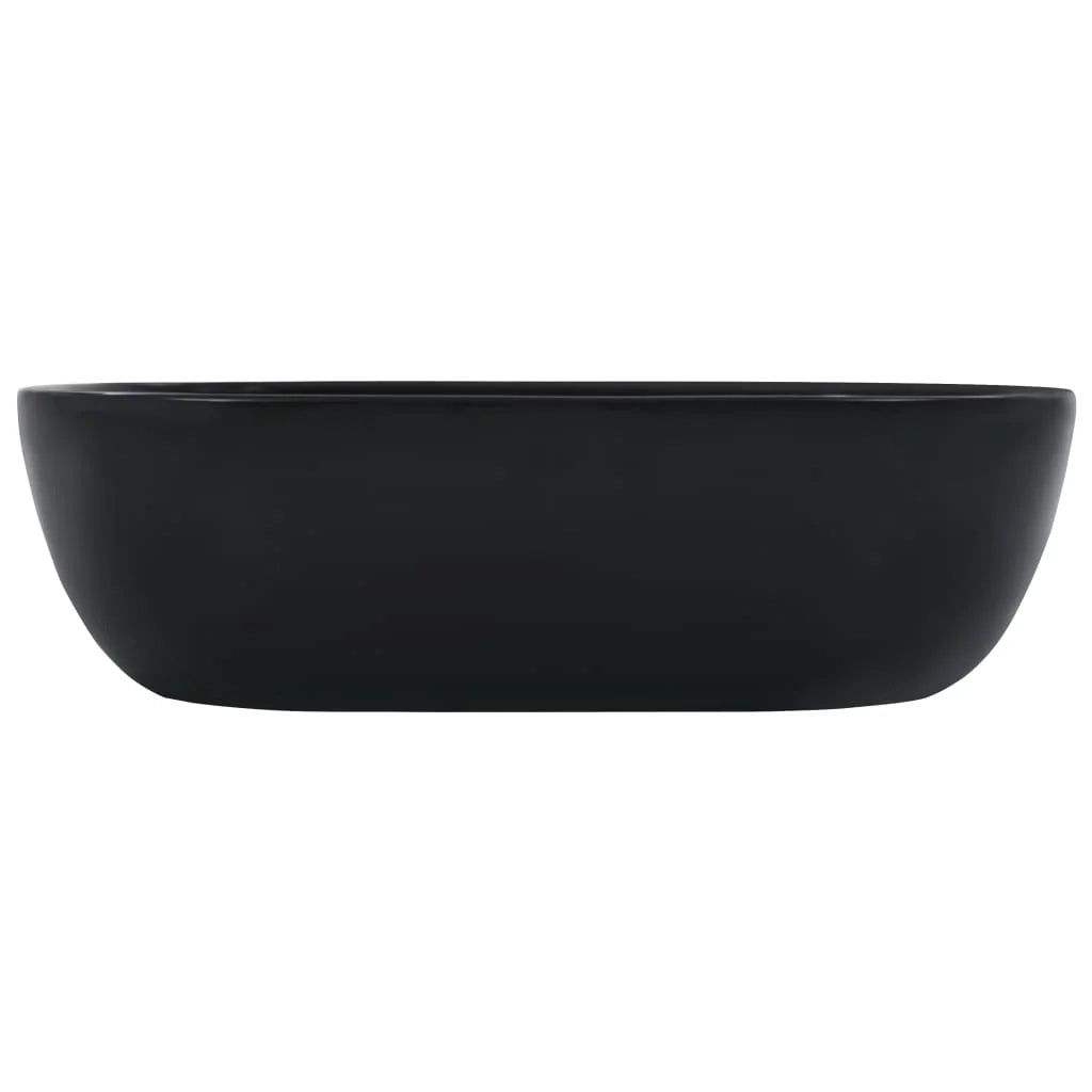 Lavabo da appoggio per l'interno del bagno bagno di servizio cabina WC 45,5 x 32 cm ceramica nera 02_0002625