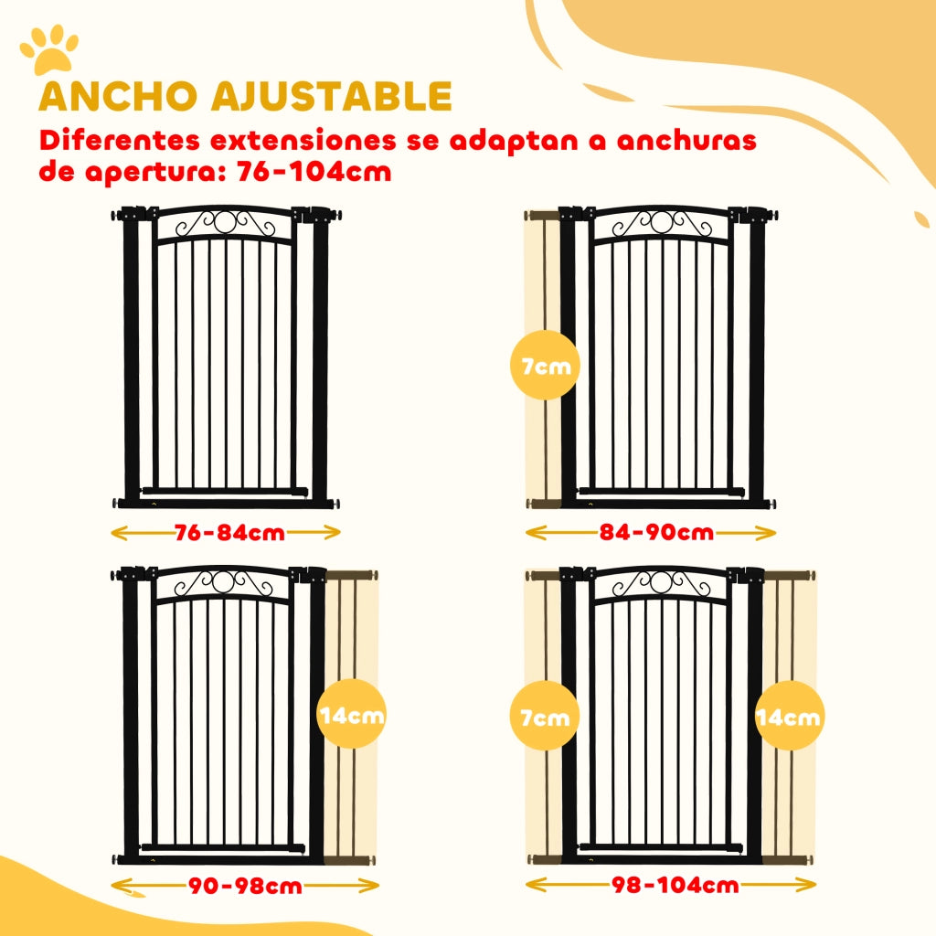 Barriera per Cani con Larghezza Regolabile 76-104 cm ¨C zephmum ¨C Nero