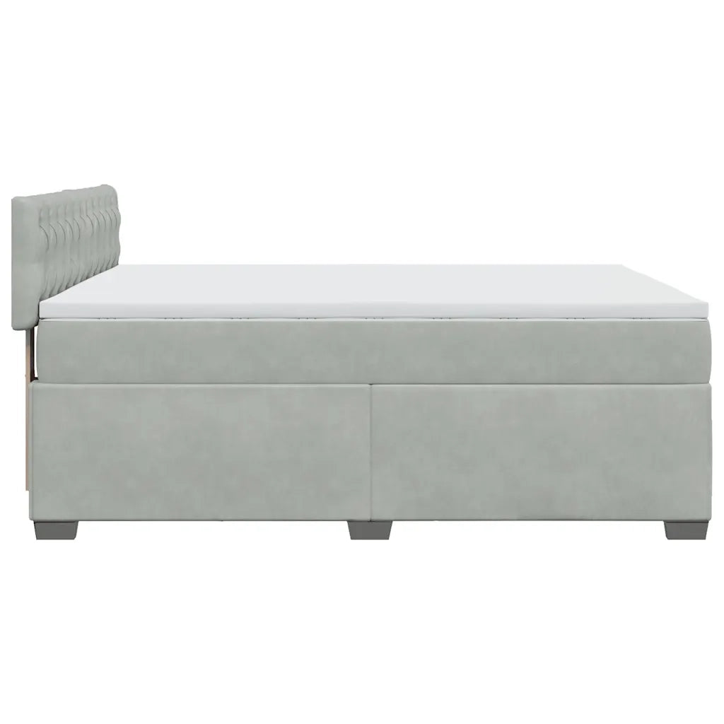 vidaXL Giroletto a Molle con Materasso Grigio Chiaro 140x200cm Velluto