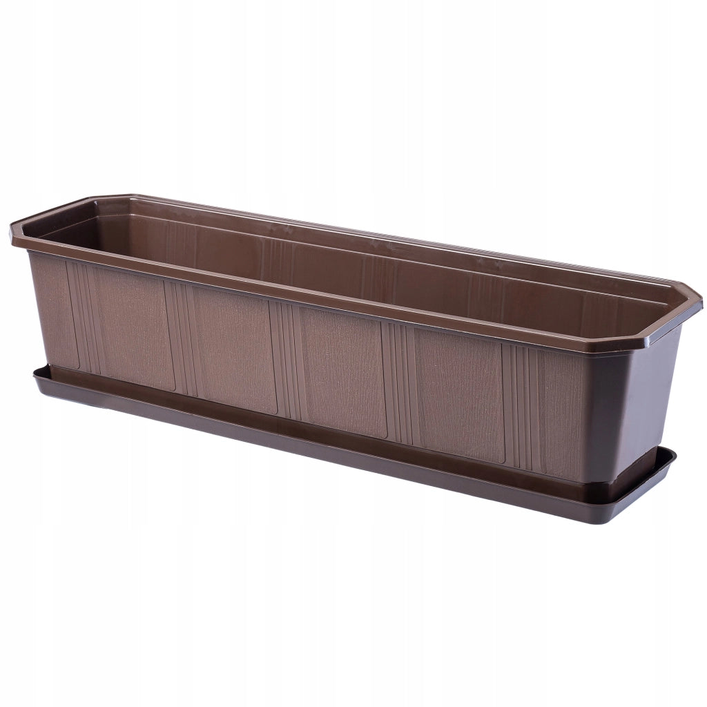 Fioriera da balcone KADAX da 60 cm con supporto e balaustra.