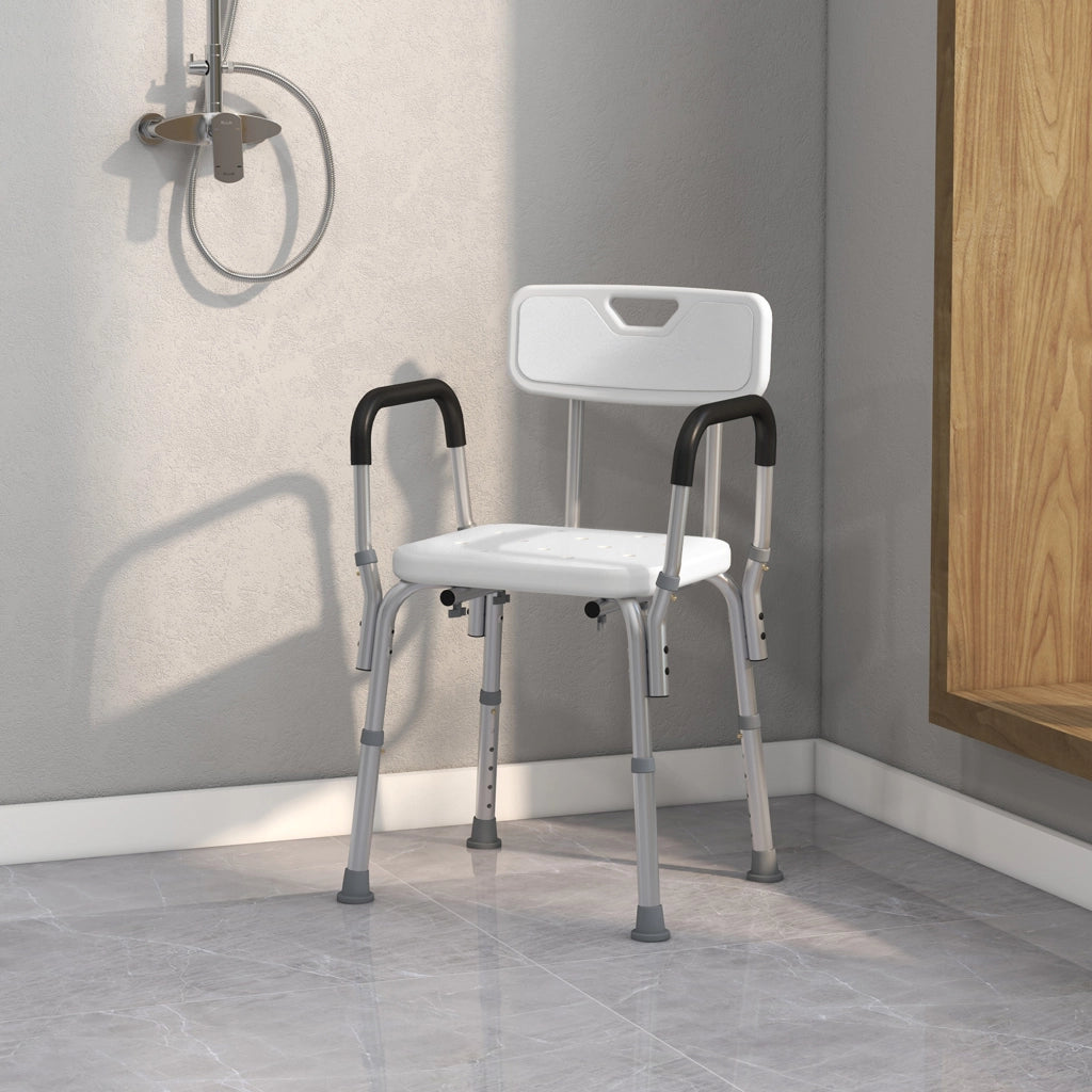 Sedia da Doccia Ergonomica ¨C zephmum ¨C Altezza Regolabile Antiscivolo Colore Bianco