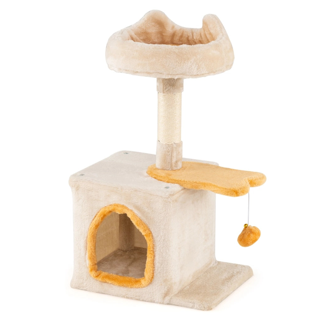 Albero per gatti da interno carino torretta con piattaforma in peluche, Albero centro attivit¨¤ per animali domestici-Alberi Tiragraffi