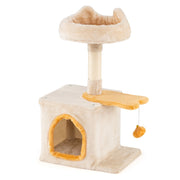 Albero per gatti da interno carino torretta con piattaforma in peluche, Albero centro attivit¨¤ per animali domestici-Alberi Tiragraffi