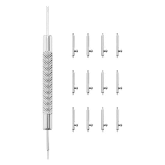 Pennelli per orologio in acciaio inossidabile 10 mm - Rilascio rapido - 12 pezzi - Diametro 1,5 mm - Compatibili con accessori per cintura orologio
