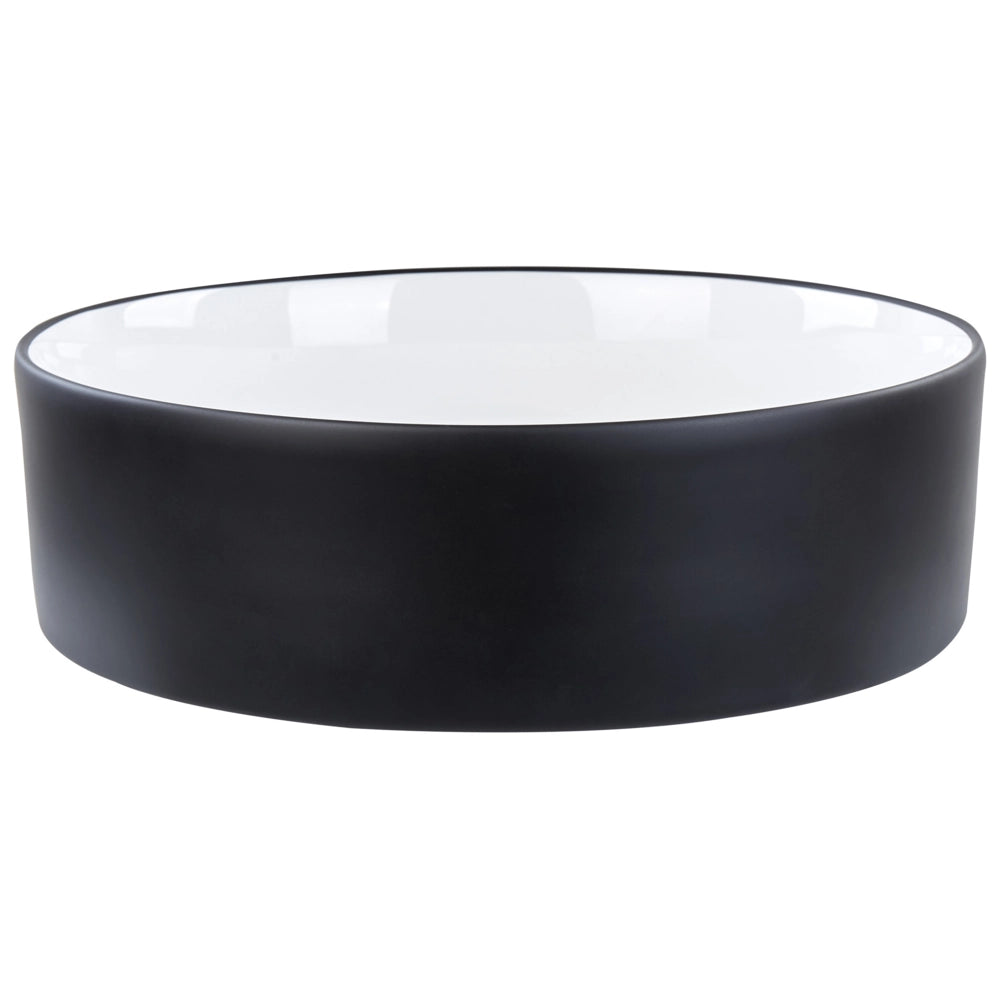 Lavabo da bagno in ceramica ⌀ 40 cm Bianco e nero finitura lucida stile glamour