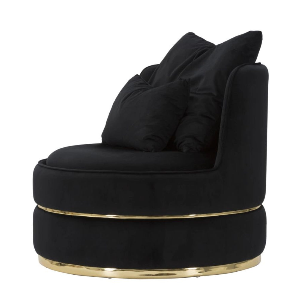 Poltrona VKH309, Nero, Legno, 84x84x72 cm