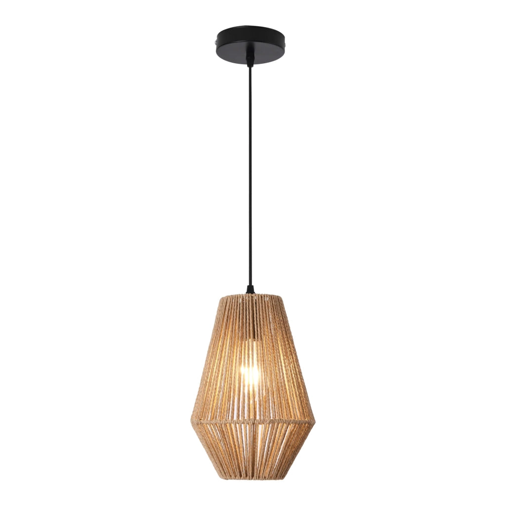 Lampadario lampada a sospensione corda metallica 160 x 20 cm beige 03_0007571