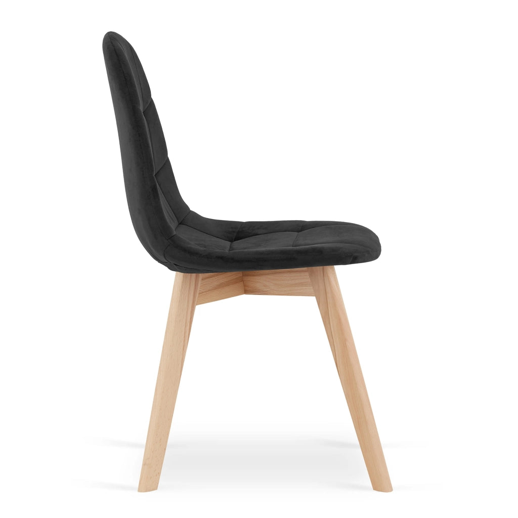 Valora NUUC CHAIR Sedie ergonomiche in velluto nero per soggiorno x2